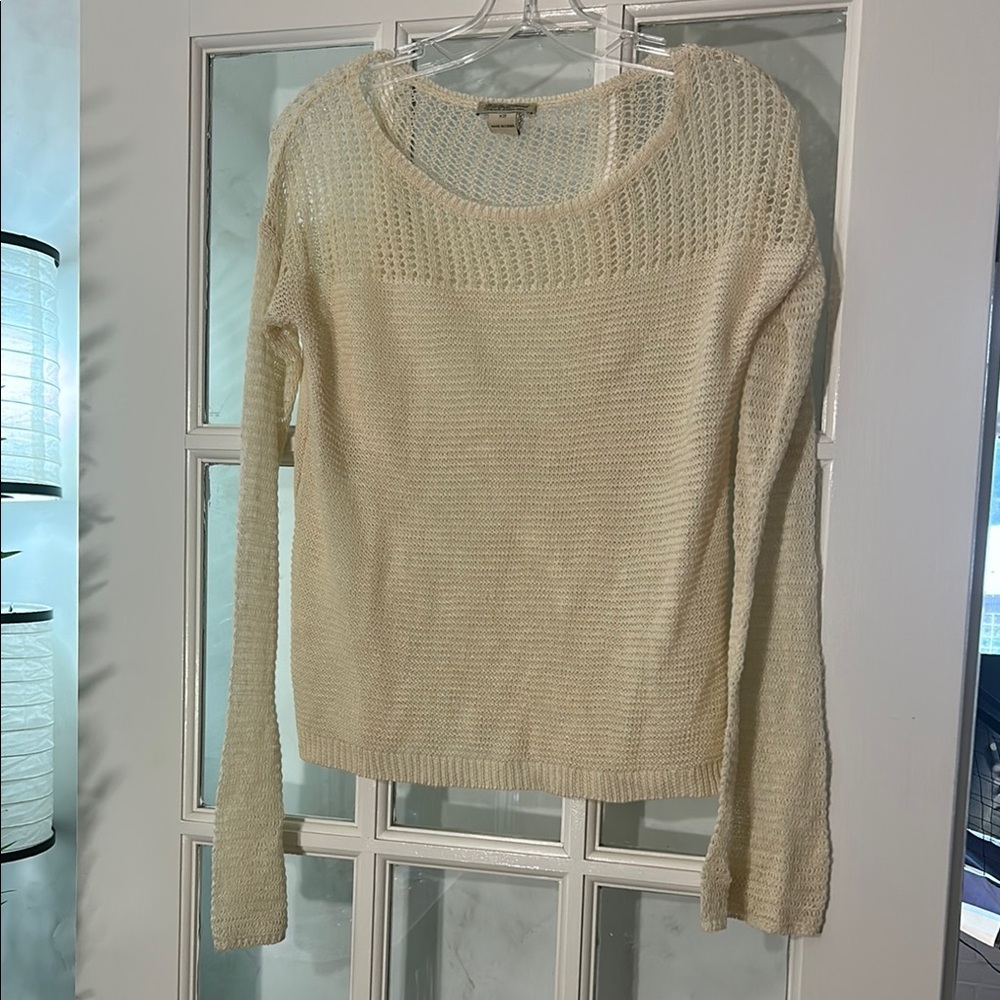 Lucky Brand Cream Crew Neck Sweater